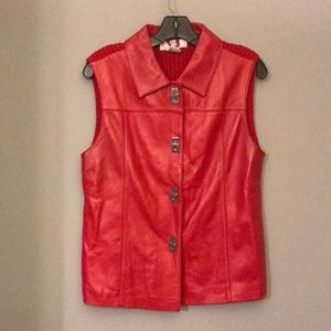 Lisa International lamb skin knitted vest